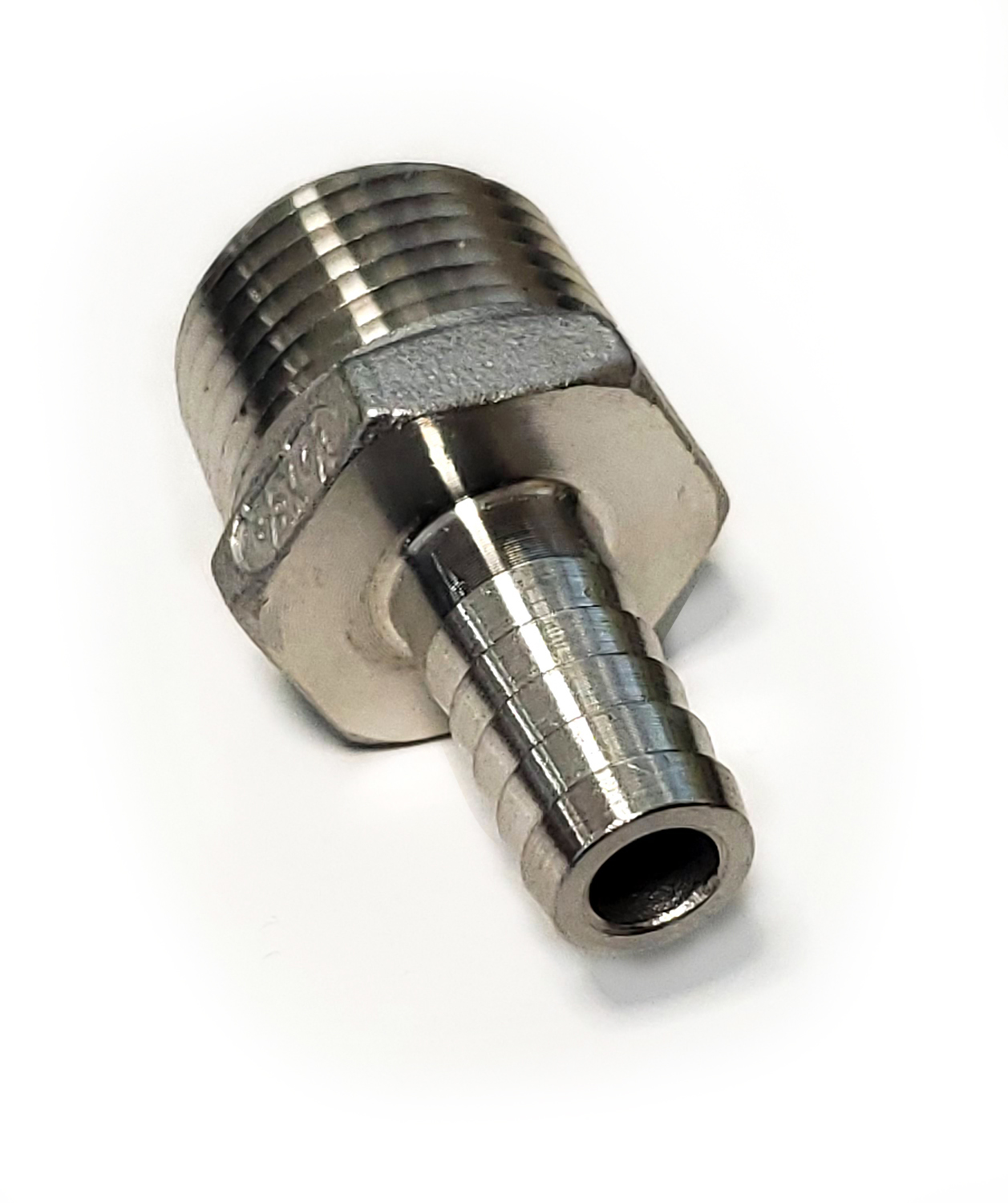 Stainless Steel 3/8" Barbed Hose Fitting 1/2" Male NPT 689771291895